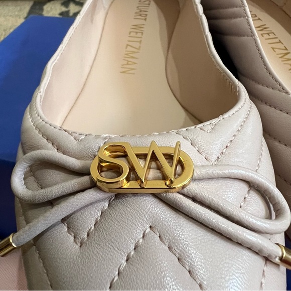 STUART WEITZMAN Hillia In Latte Light Beige Nappa Quilted Leather US10 AA - Picture 9 of 17